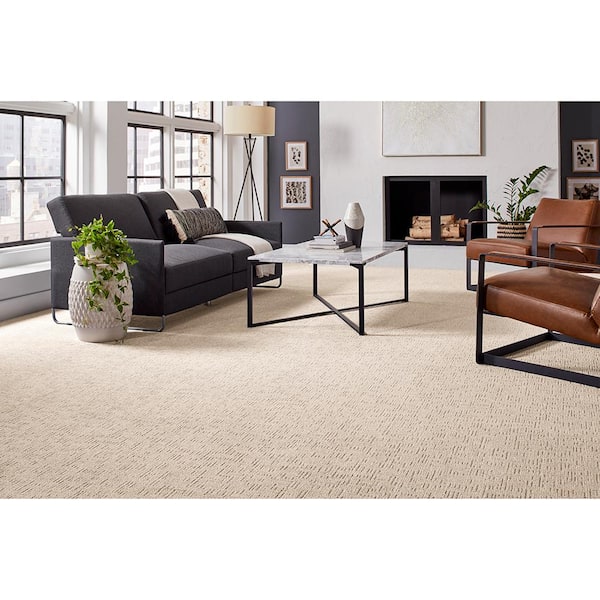 Crystal Cavern - Quartz-Beige 12 ft. 45 oz. Triexta PET Pattern Carpet - Installation Required