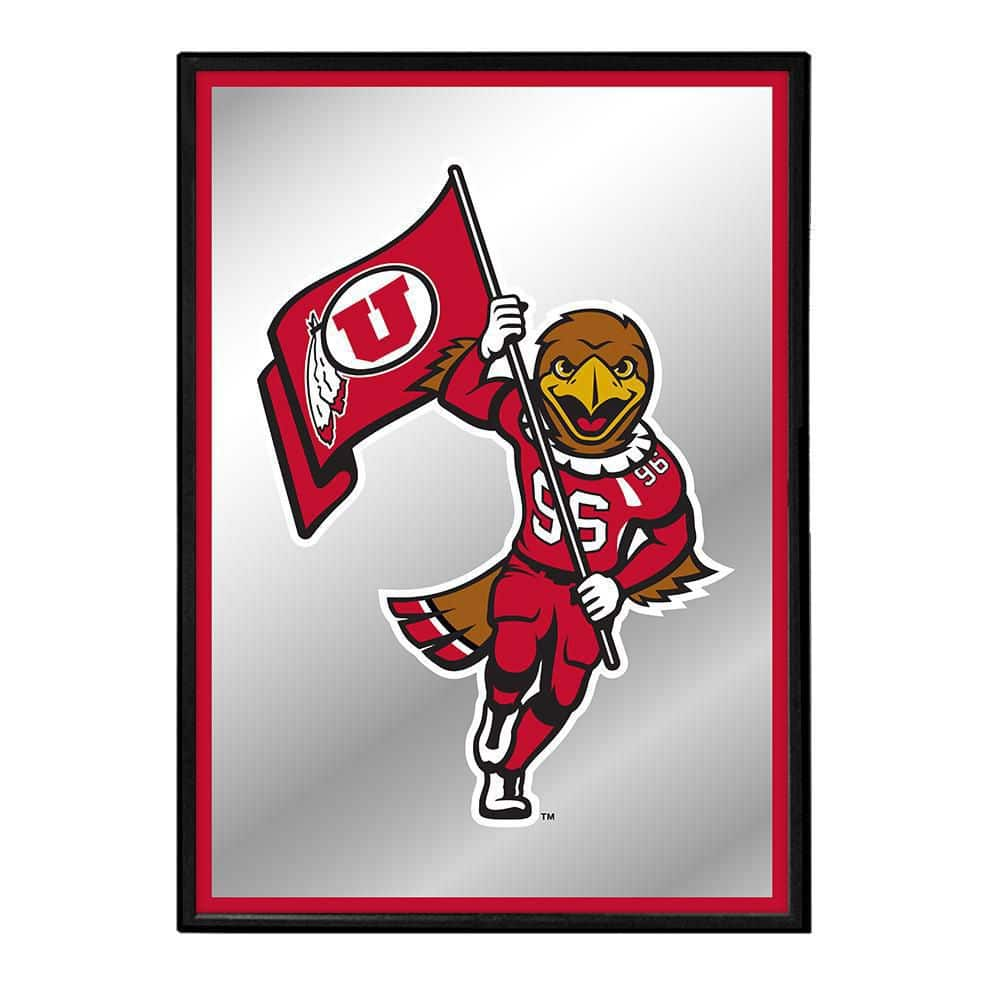 the-fan-brand-19-in-x-28-in-utah-utes-mascott-framed-mirrored