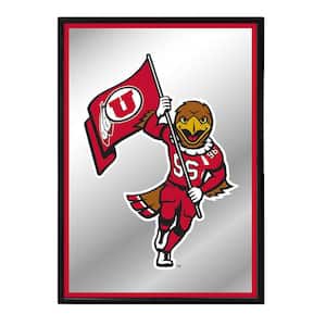 19 in. X 28 in. Utah Utes Mascott Framed Mirrored Decorative Sign