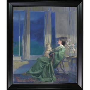 When the Blue Evening Slowly Falls by Frank Bramley Black Matte Framed People Oil Painting Art Print 25 in. x 29 in.