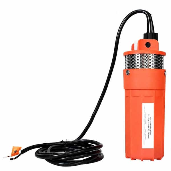 24V Submersible Deep Well Water Pump 1.6 GPM, 4 in Pump for 4-1/8 in Wells, 230 ft Max Lift, 10 ft Cable