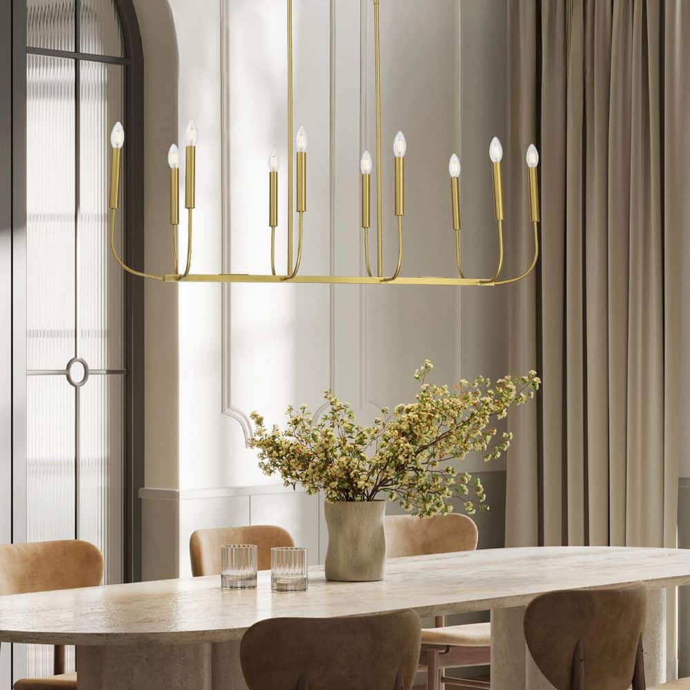 CRAFTMADE Traci 10-Light Satin Brass Finish Candle Linear Pendant