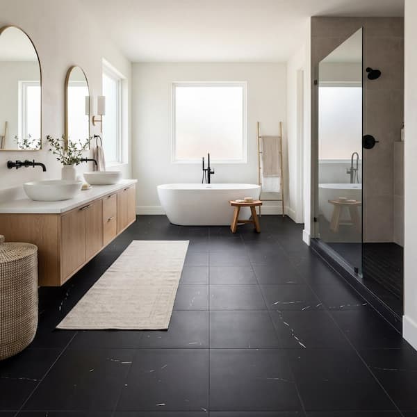 MSI Regency Black Square 12 in. x 12 in. Matte Porcelain Floor and
