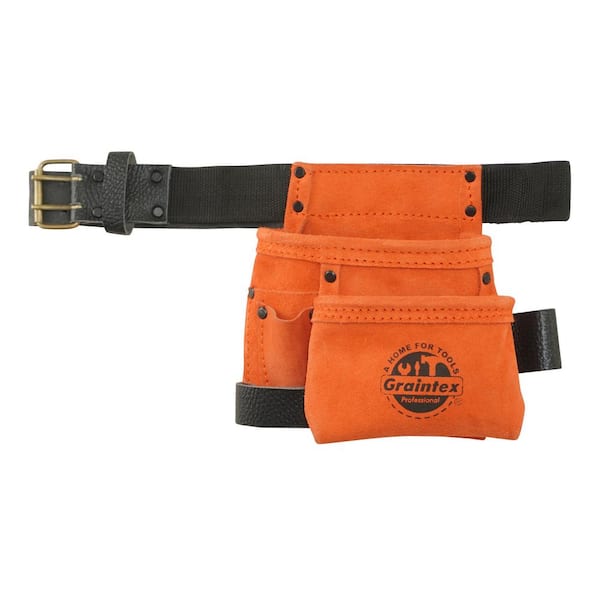 Graintex 4-Pocket Children's Orange Tool Pouch w/Belt
