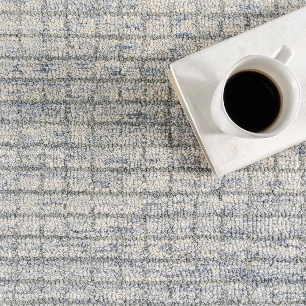 Melrose Light Blue & Grey Hand-Tufted Wool 4' x 6' Area Rug