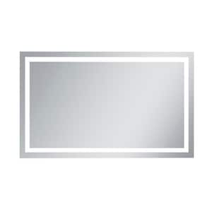 Timeless 36 in. W x 60 in. H Framed Rectangular LED Light Bathroom Vanity Mirror in Silver