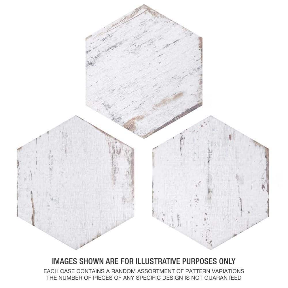 Retro Hex Blanc 7" x 8" Porcelain Hexagon Tile for Walls & Floors