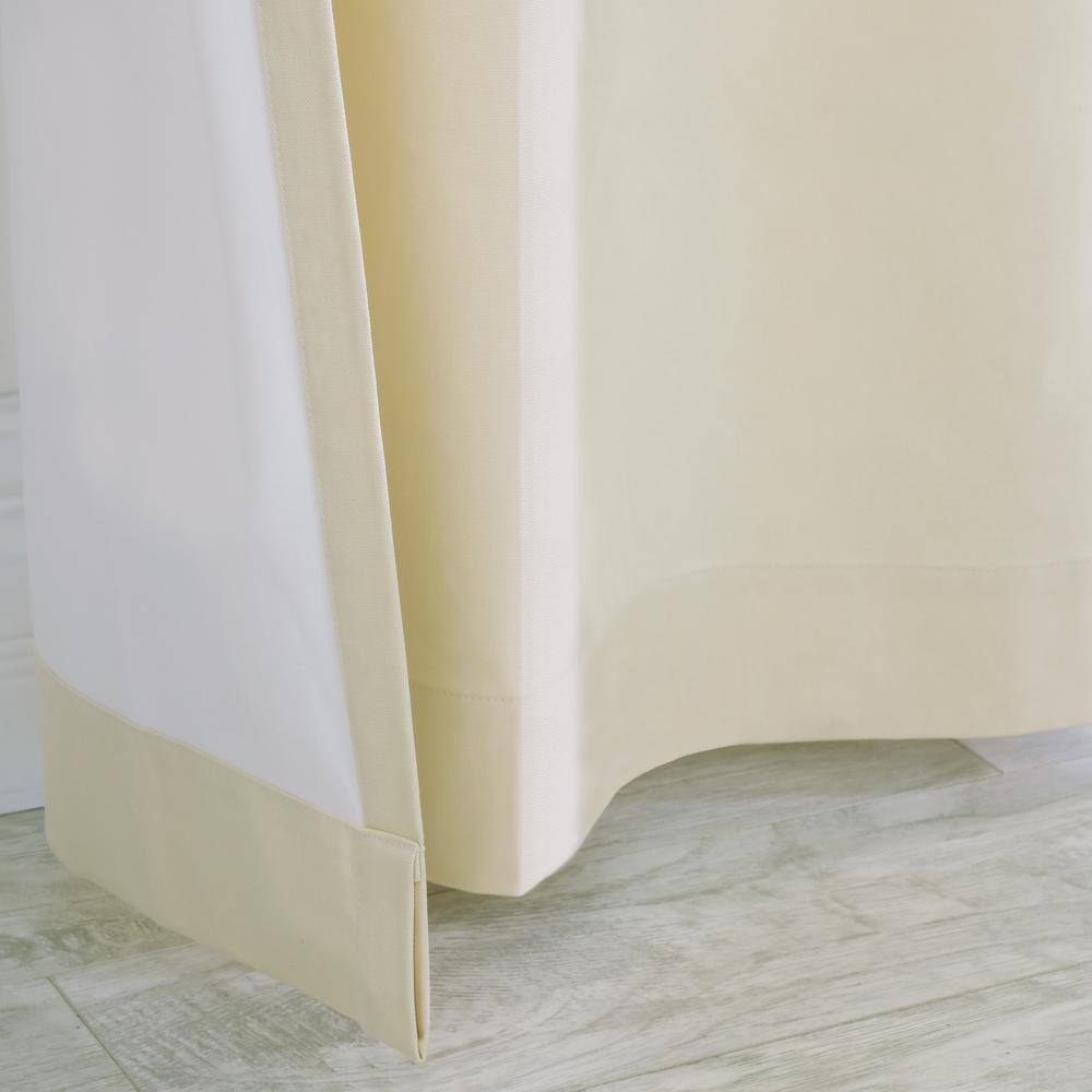 Natural Cotton Tab Top Room-Darkening Curtain Panels Pair