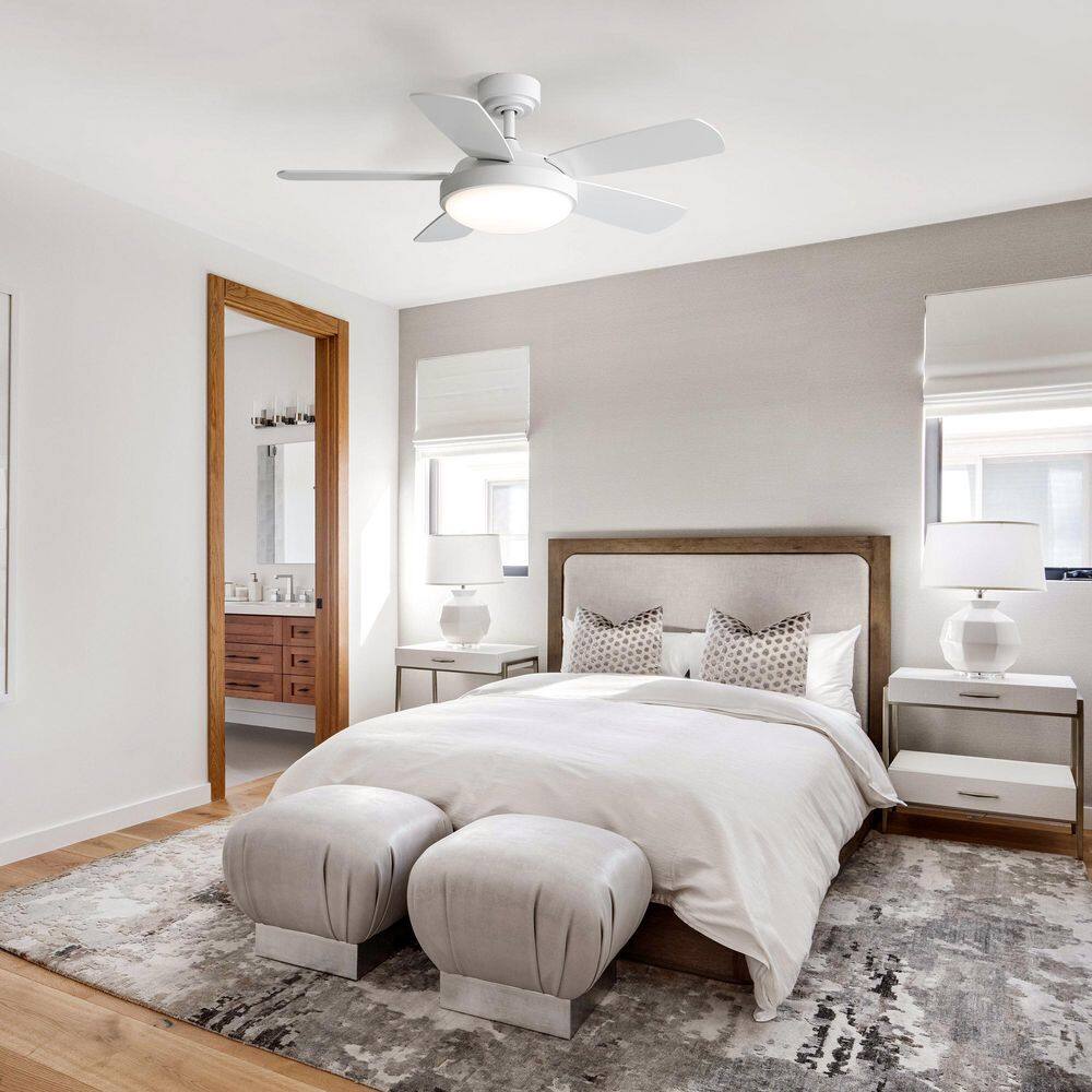 42 in. Indoor White Ceiling Fan with Integrated LED and Remote Control