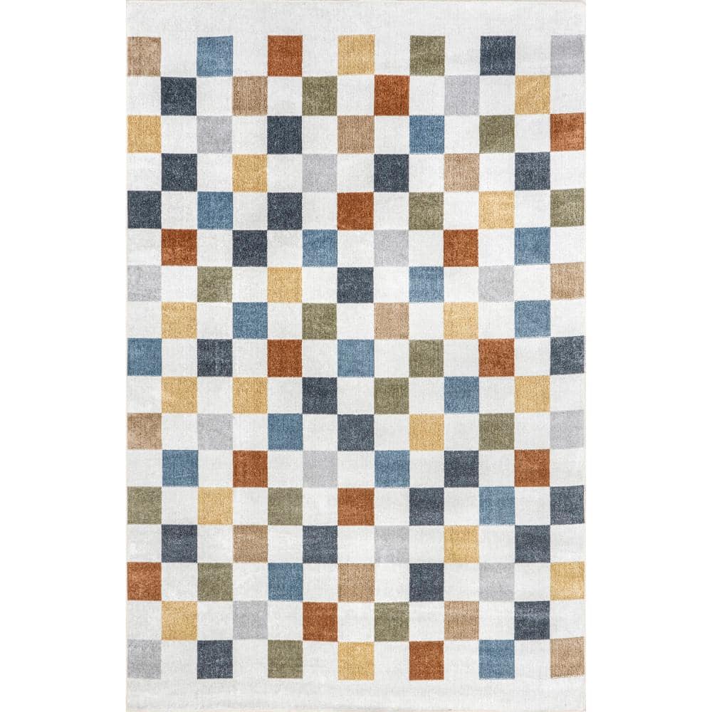 Naya Checkered Machine Washable Beige 7 ft. 10 in. x 10 ft. Area Rug price history on PriceWatchPro