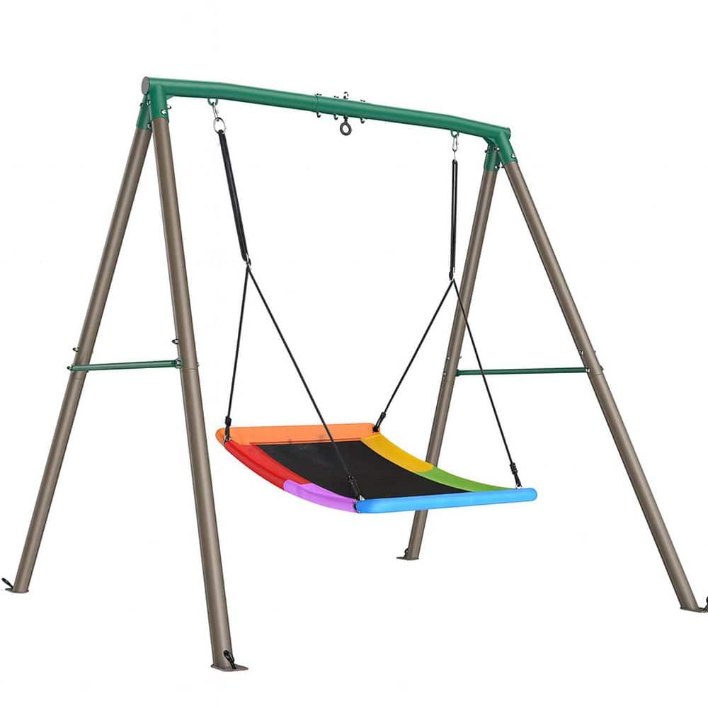 Steel Frame A-Frame Swing Set with 60