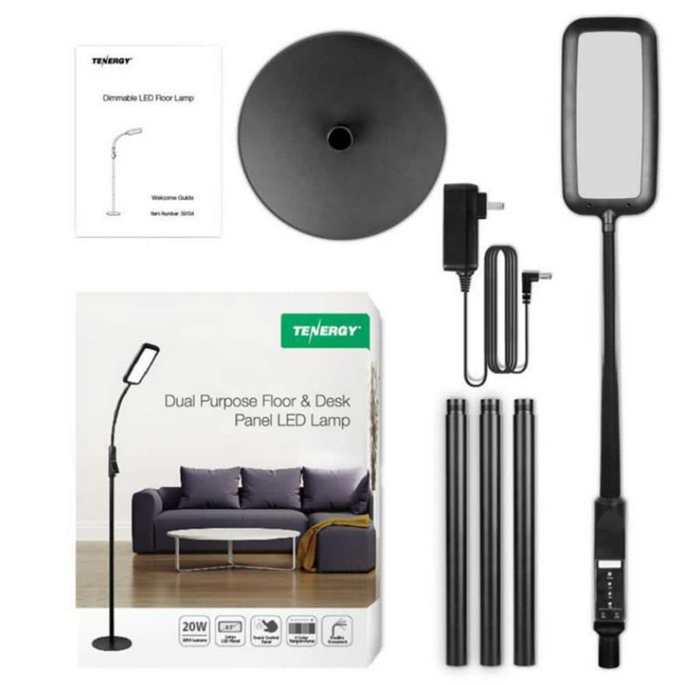 ArcFlex Matte Black Adjustable LED Floor Lamp with Touch Control