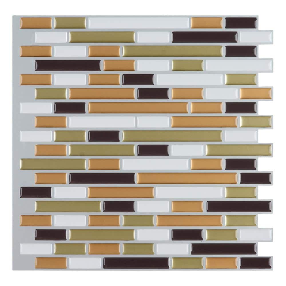 smart tiles Smart Edge Ambra Bronze 18 in. x 0.27 in. Vinyl Peel and Stick  Tile (.034 sq. ft./ 4-pack) SE1077-4 - The Home Depot
