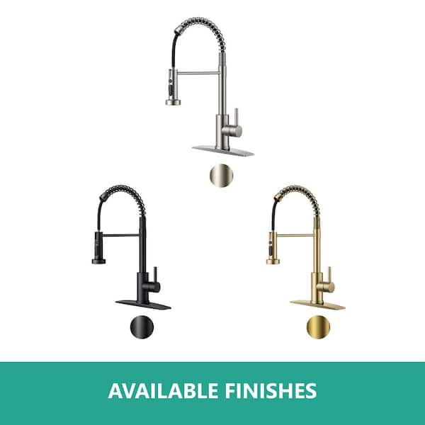 ANZA Single Handle Pull Down Sprayer Kitchen Faucet High Arch