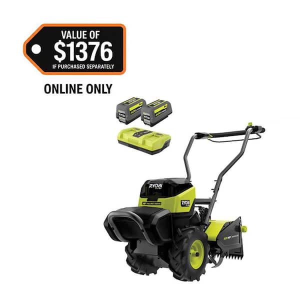 40V HP Brushless 18 in. Battery Powered Rear Tine Tiller with (2) 6.0 Ah Batteries and Charger