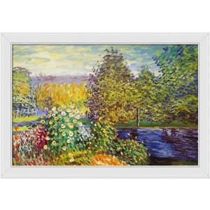 Corner of the Garden at Montgeron by Claude Monet Gallery White Framed Nature Oil Painting Art Print 28 in. x 40 in.