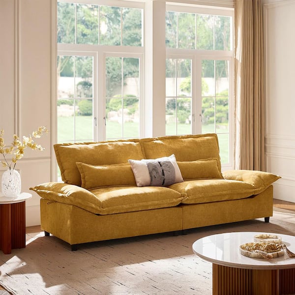 JAYDEN CREATION Romy Modern 102 in. Armless Polyester Sofa with