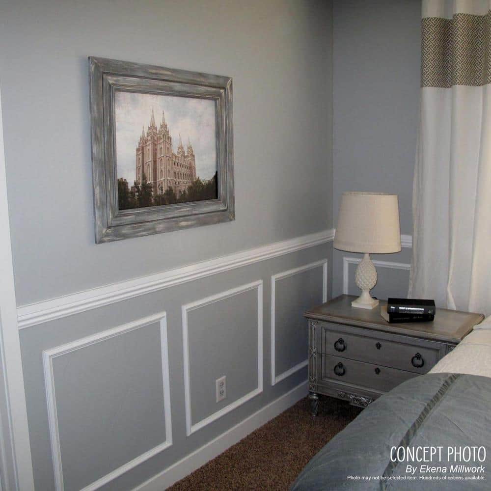 Ashford Molded Classic White Urethane Wainscot Wall Panel