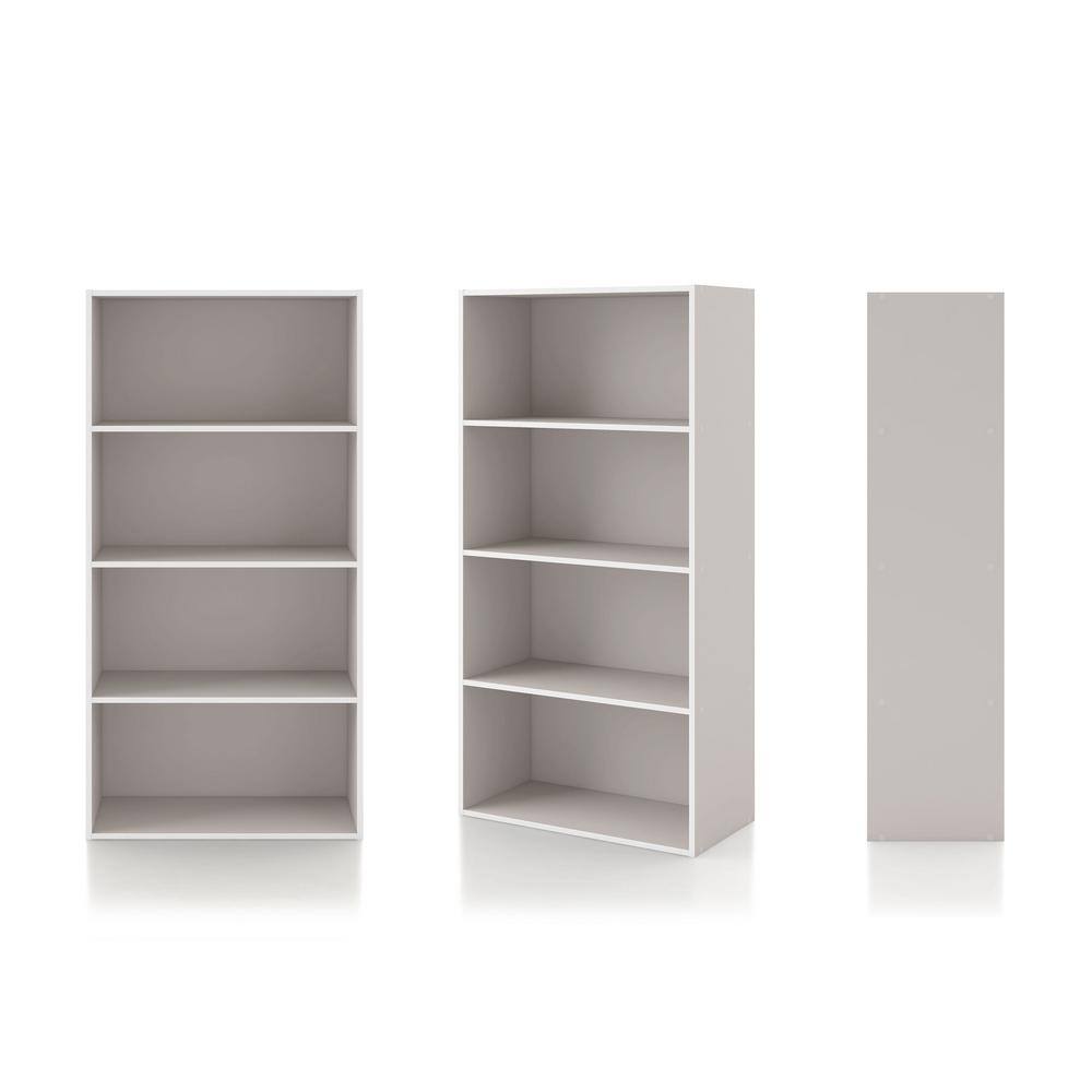 Quincy Taupe Grey 4-Tier Stackable Composite Bookcase