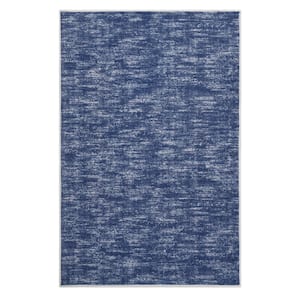 Blue 5 ft. x 7 ft. Solid Contemporary Indoor Area Rug