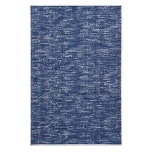 Blue 5 ft. x 7 ft. Solid Contemporary Indoor Area Rug