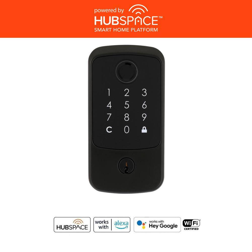 Defiant Hubspace Aged Bronze Square Biometric Fingerprint Electronic Touchpad Deadbolt