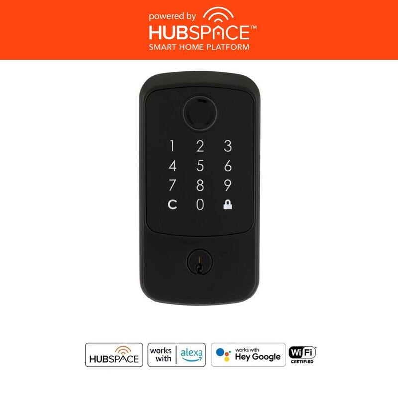 Hubspace Aged Bronze Square Biometric Fingerprint Electronic Touchpad Deadbolt