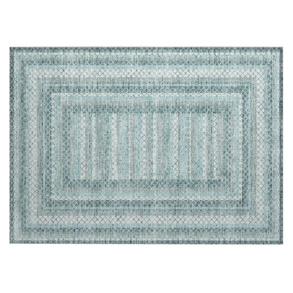 Chantille Machine Washable Indoor/Outdoor Abstract ACN2011 Teal 2 ft. x 3 ft. Accent Rug