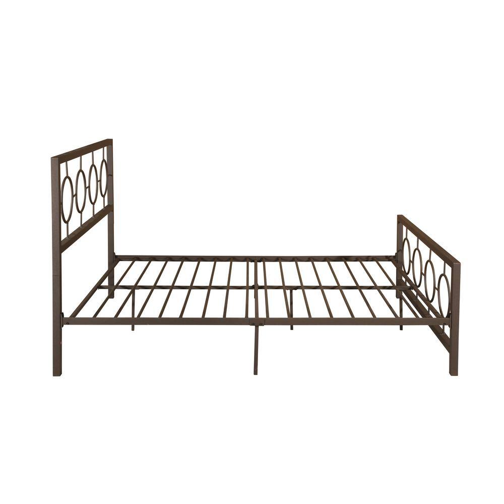 Francoise Queen Hammered Copper Metal Platform Bed Frame