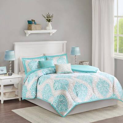 aqua blue queen comforter set