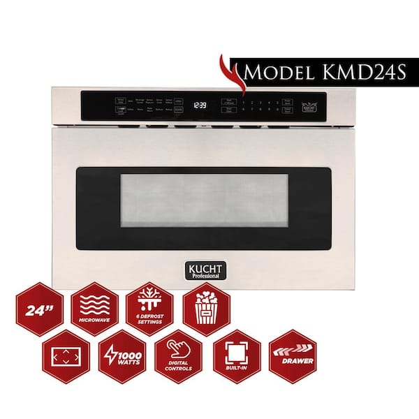 Kucht 24 in. 1.2 cu. ft. Built-In Microwave Drawer in Stainless Steel with Sensor Cooking