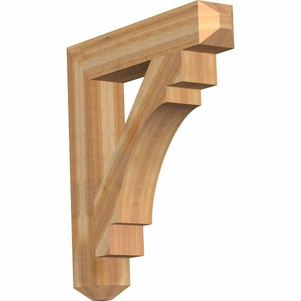 Ekena Millwork 6 in. x 38 in. x 34 in. Western Red Cedar Merced Craftsman Rough Sawn Bracket