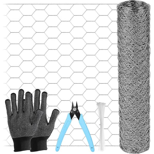 13.8 in. x 157 in. Galvanized Iron Floral Chicken Wire Mesh Netting to Protect Poultry Plant Fruit Livestock Fencing