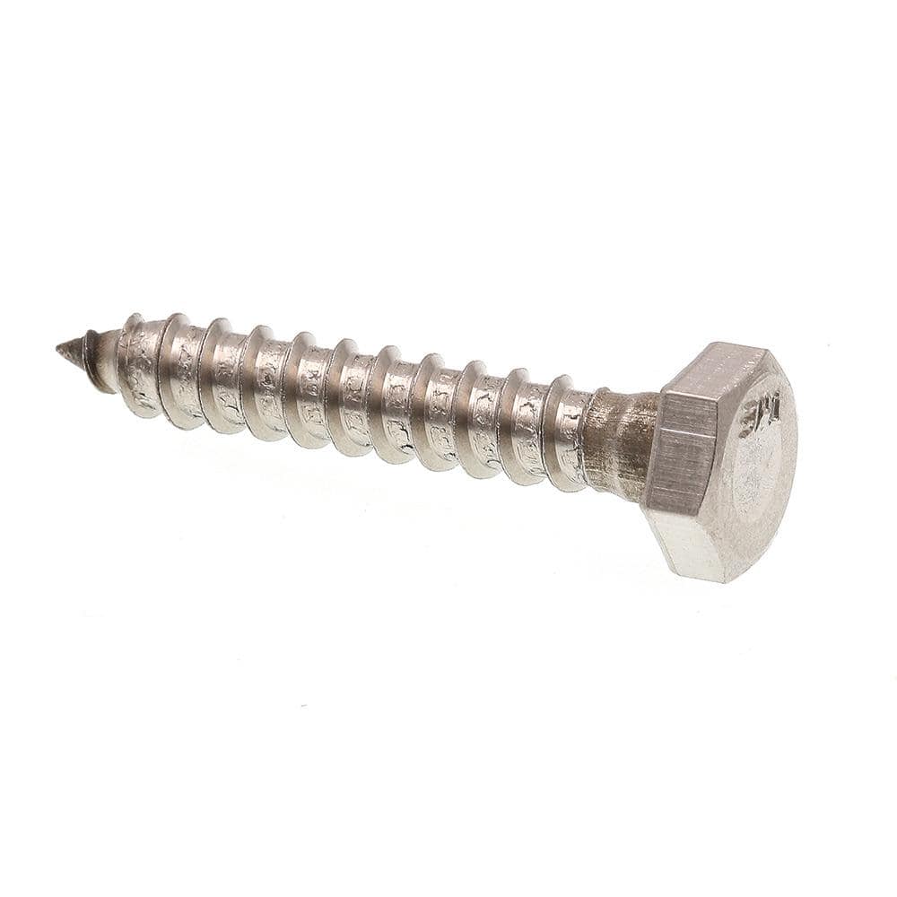 Prime-Line 1/4 in. x 1-1/2 in. Grade 18-8 Stainless Steel Hex Lag Screws (25-Pack)  9054964 The Home Depot