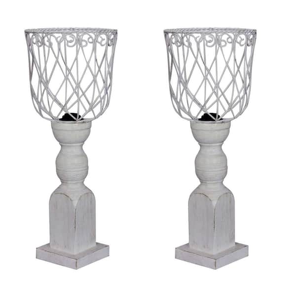 Fangio Lighting Martin Richard 20 in. Antique White Table Lamp (2-Pack)