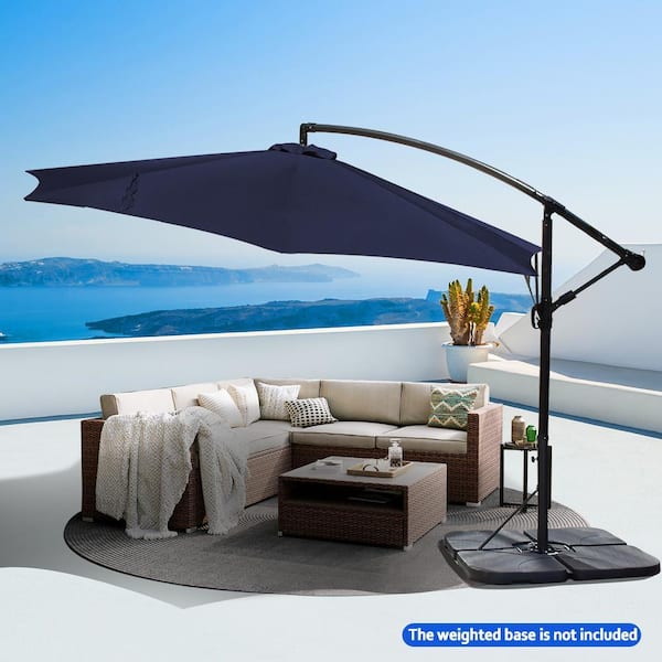 12 foot offset patio umbrella Gray Frame 10x10ft , PURPLE LEAF Square Cantilever Umbrella, Turquoise Blue Target Audience 9/10/11/12ft Wood Pattern Square Cantilever