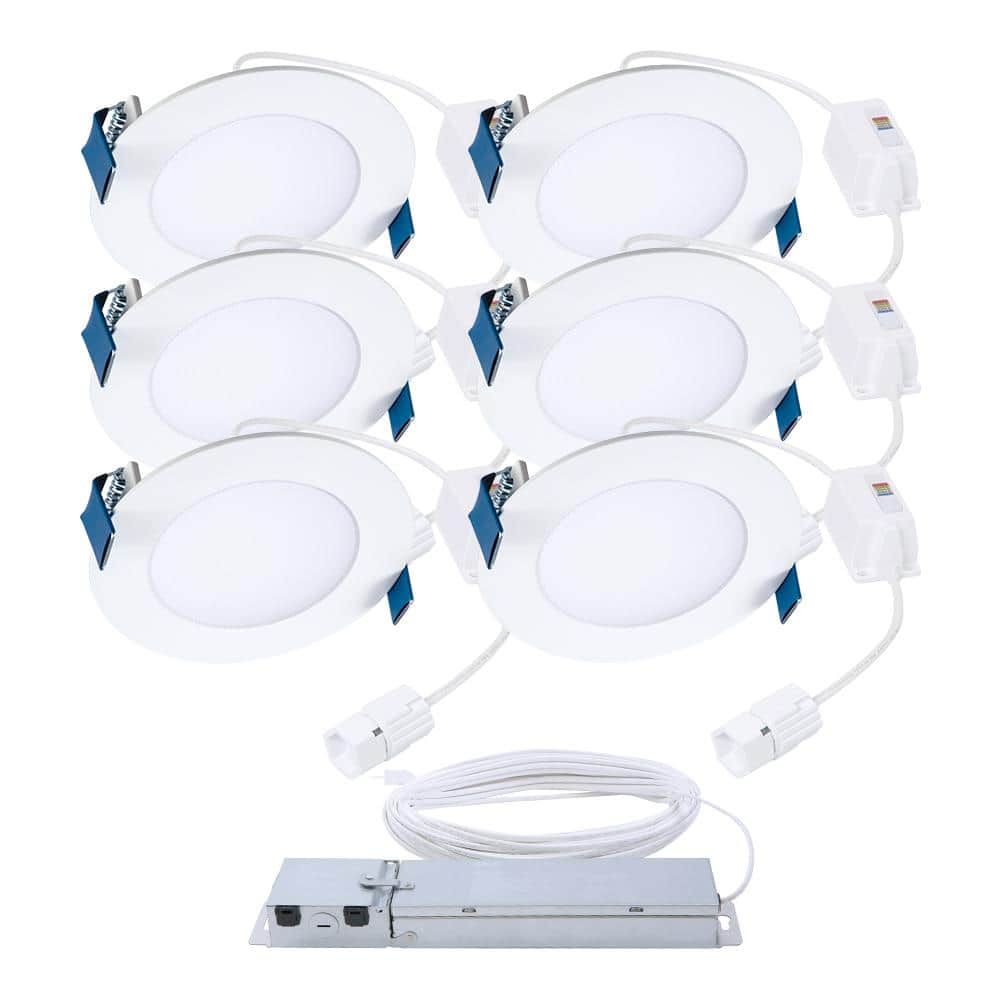 QuickLink Low Voltage, 4 in. Selectable CCT 2700-5000K, 600 Lumens, Slim Canless LED Starter Kit-6 pack, 0-10V Dimmable price history on PriceWatchPro