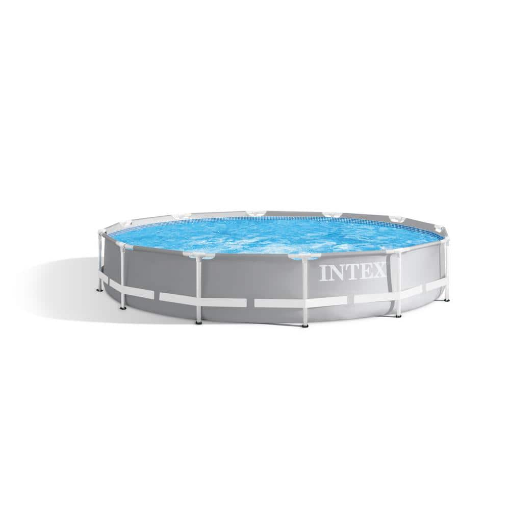 Intex 12 ft. x 30 in. Durable Prism Steel Frame Above Ground Swimming ...