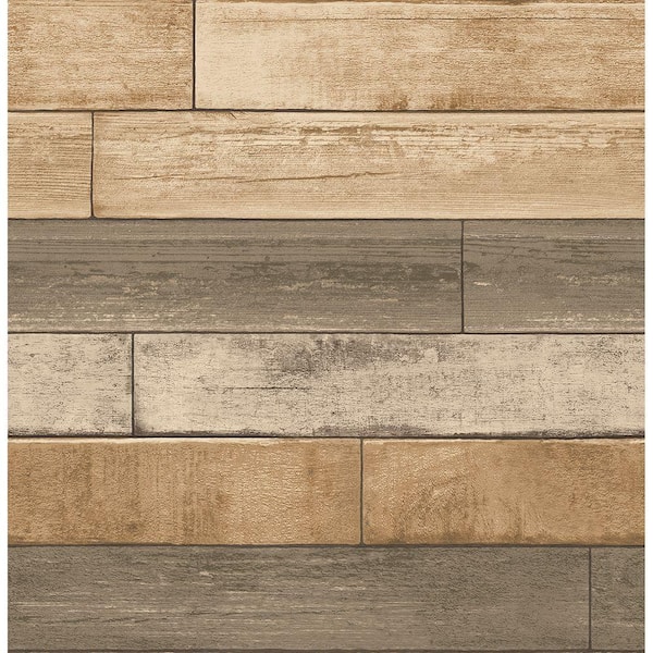 Brewster Porter Wheat Weathered Plank Paper Strippable Roll Wallpaper (Covers 56.4 sq. ft.)
