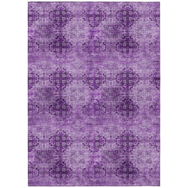 Chantille ACN557 Eggplant 3 ft. x 5 ft. Machine Washable Indoor/Outdoor Geometric Area Rug