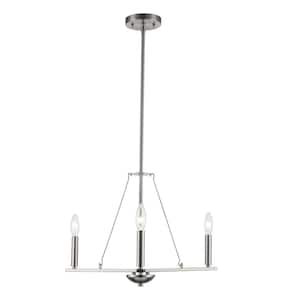 Linden 3-Light Brushed Nickel Candle Chandelier