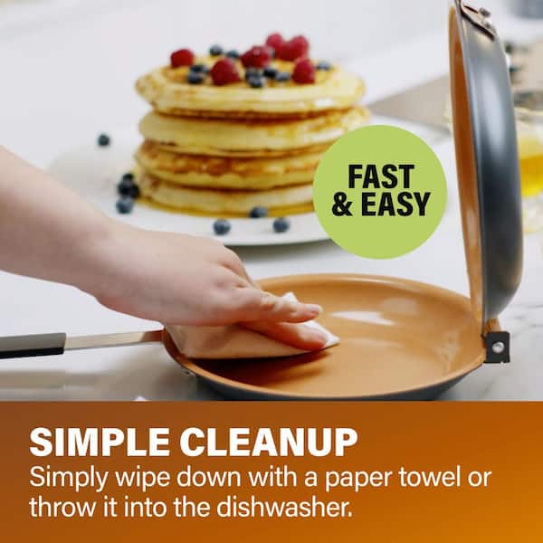 Stainless Steel Double Pan, Pancake Maker, Nonstick Easy To Flip
