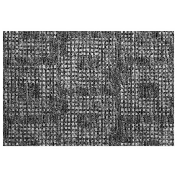 Dream Shag Premium Machine Washable Abstract ADS33 Black 2 ft. x 3 ft. Accent Rug
