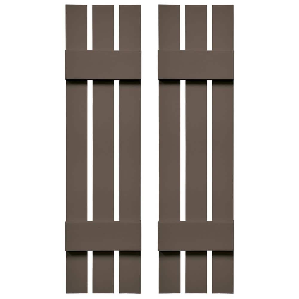 TailorMade 12 in. W x 52 in. H Vinyl Board and Batten Shutters Pair in French Roast price history on PriceWatchPro