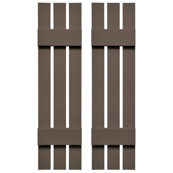 Ekena Millwork TailorMade 12 in. W x 52 in. H Vinyl Board and Batten Shutters Pair in French Roast