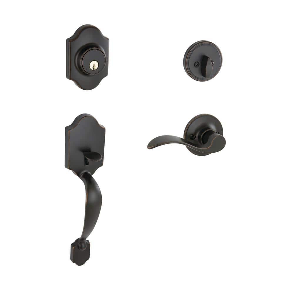 ESSENTIALS by Schlage Billaby Aged Bronze Door Handleset with
