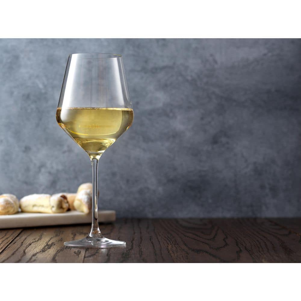 JoyJolt Layla Clear Crystal White Wine Glasses Set of 4