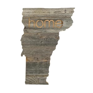 Large Rustic Farmhouse Vermont Home State Reclaimed Wood Wall Art