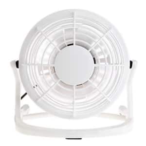 5.70 in. Single Fan Speeds Personal Fan Cooling Fan 4 Blades Rotatable USB Mini desk Fans Socket in White Finish