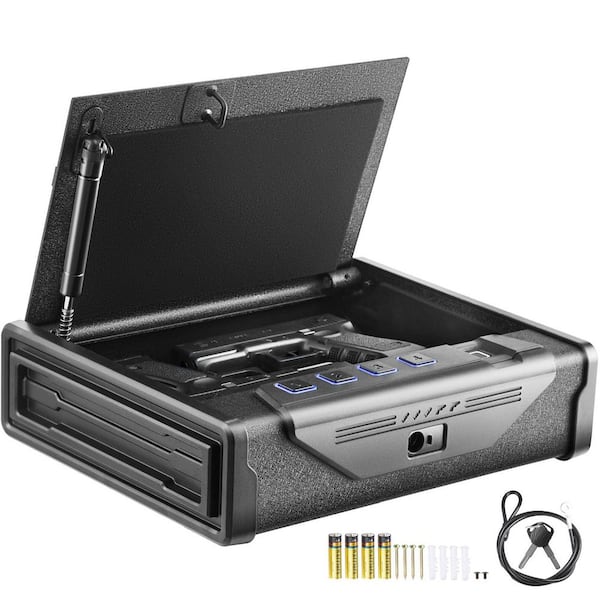 Gun Safe for Pistols, 12.7 in. Black Backpack, Biometric Gun Safe with Three Quick Access Ways of Fingerprints, Keys